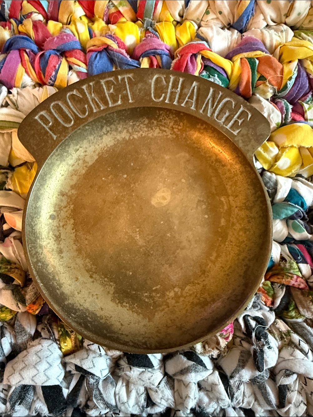 Vintage Mid Century Pocket Change Brass Dish